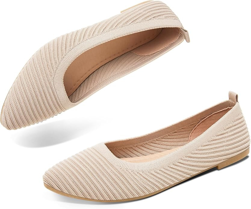 ALTOCIS Womens Knit Ballet Flats Ladies Comfortable Pointed-Toe Dressy Shoes Casual Soft Flat Sho... | Amazon (US)