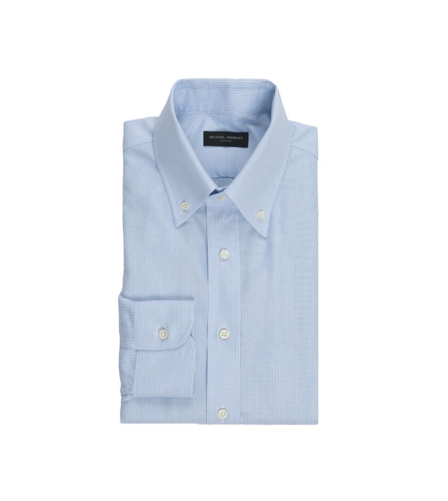 Light Blue Microstripe Oxford Cloth Button Down | He Spoke Style