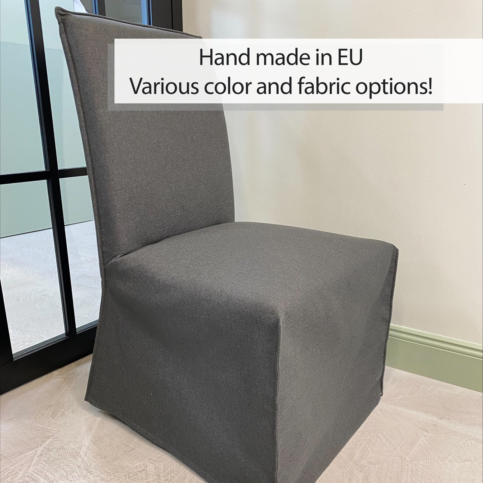 HENRIKSDAL (Large Size) Chair Cover With French Seams Long Skirt - Custom made to fit IKEA Henrik... | Etsy (US)