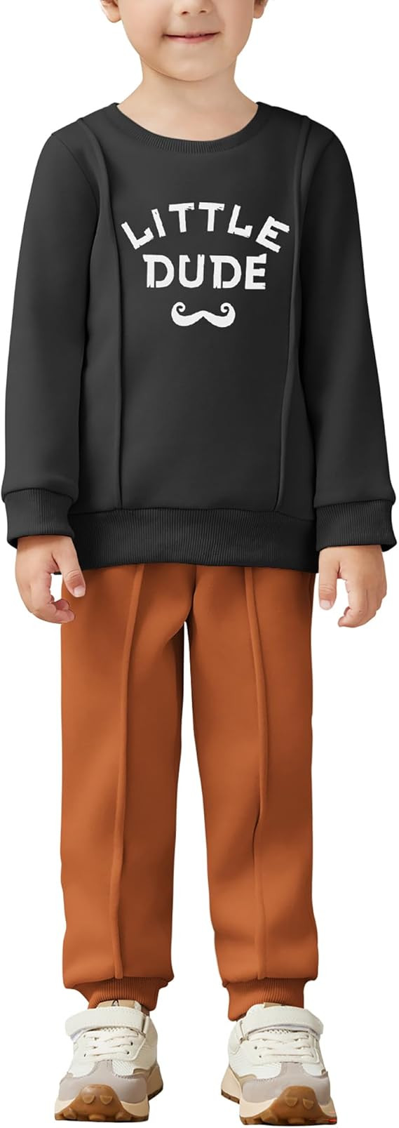 Arshiner Boys Long Sleeve Fleece Sweatshirt and Pants Set 2 Piece Fall Winter Clothes Toddler to ... | Amazon (US)