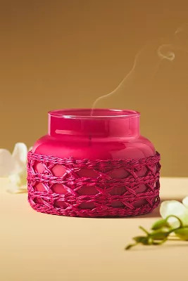 Capri Blue Volcano Pink Rattan Jar Candle | Anthropologie (US)