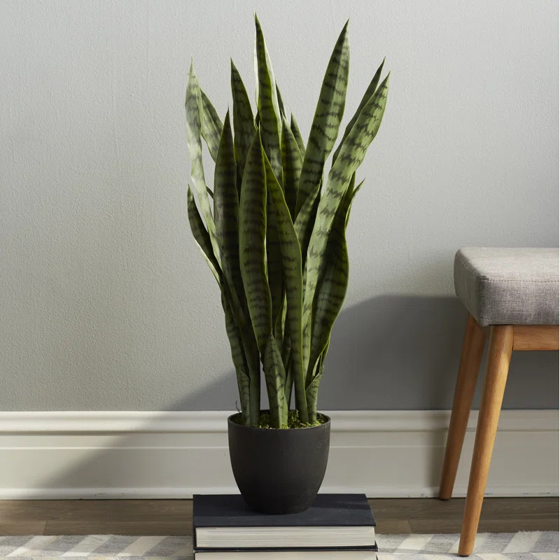 Sycamore 35'' Faux Foliage Plant in Wood Planter | Wayfair North America
