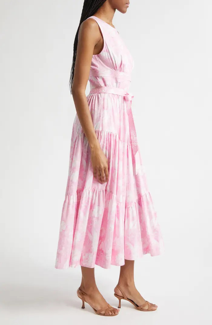 Cinq \u00e0 Sept Holt Heirloom Petals Belted Midi Dress | Nordstrom | Nordstrom