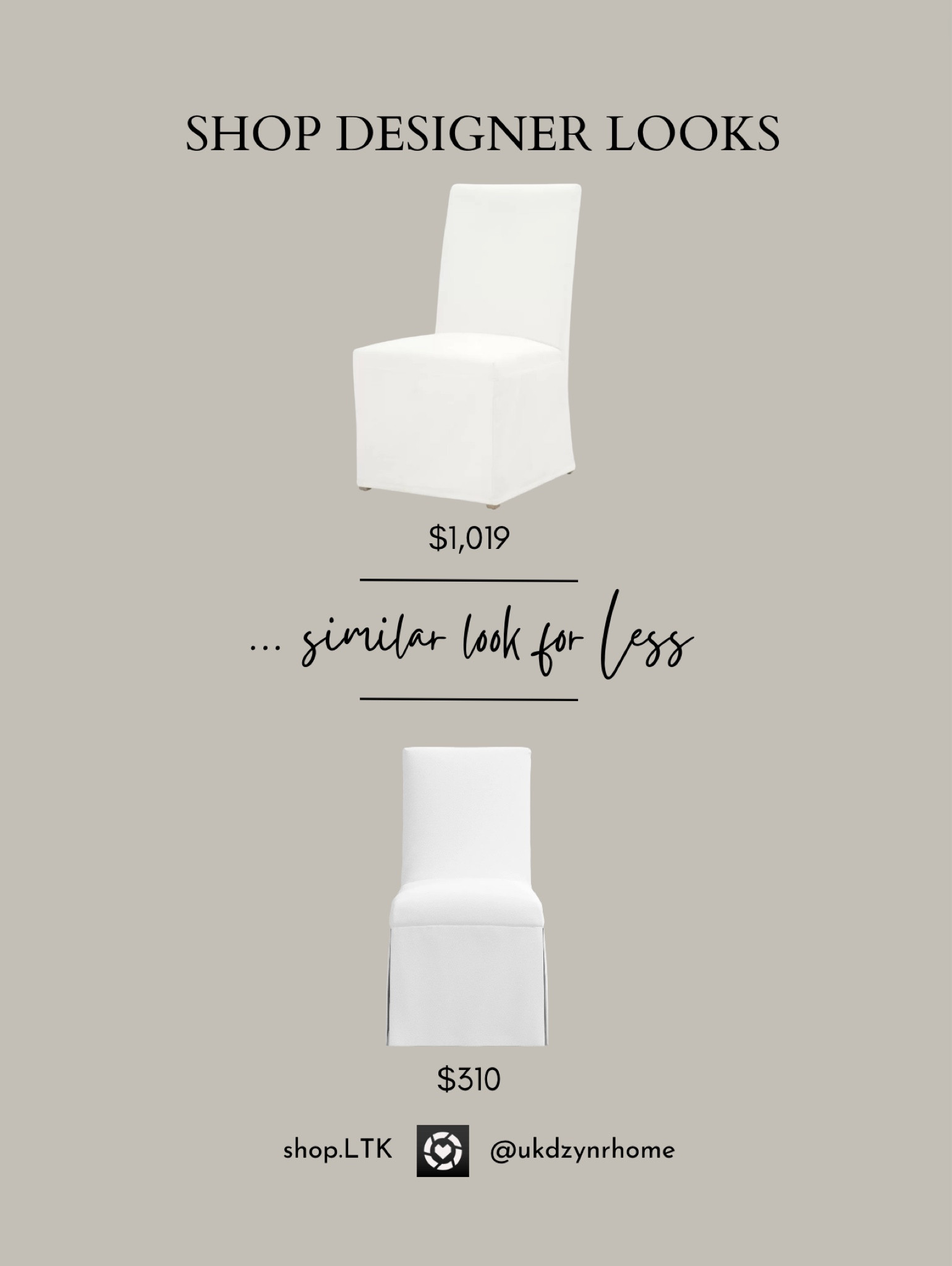 Shop Designer Looks with similar looks for Less..

Parsons chair
Skirted Dining Chair
Upholstered Dining Chair 

#LTKFind #LTKhome