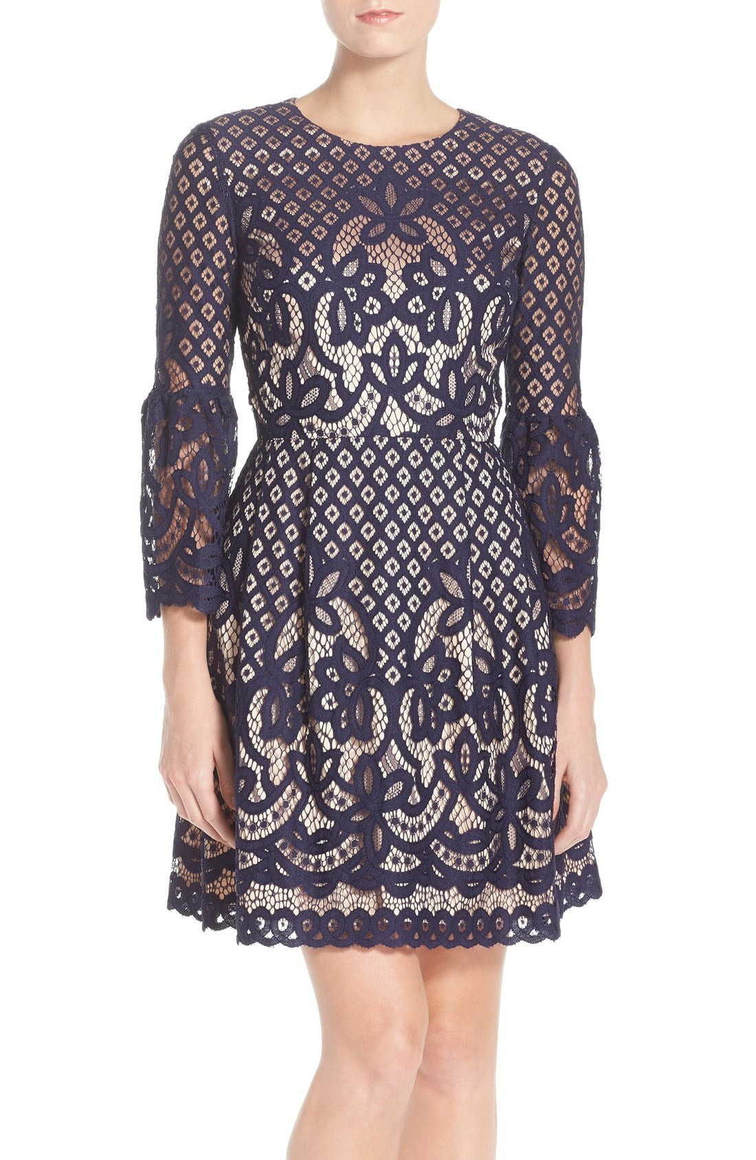 Bell Sleeve Fit & Flare Dress | Nordstrom