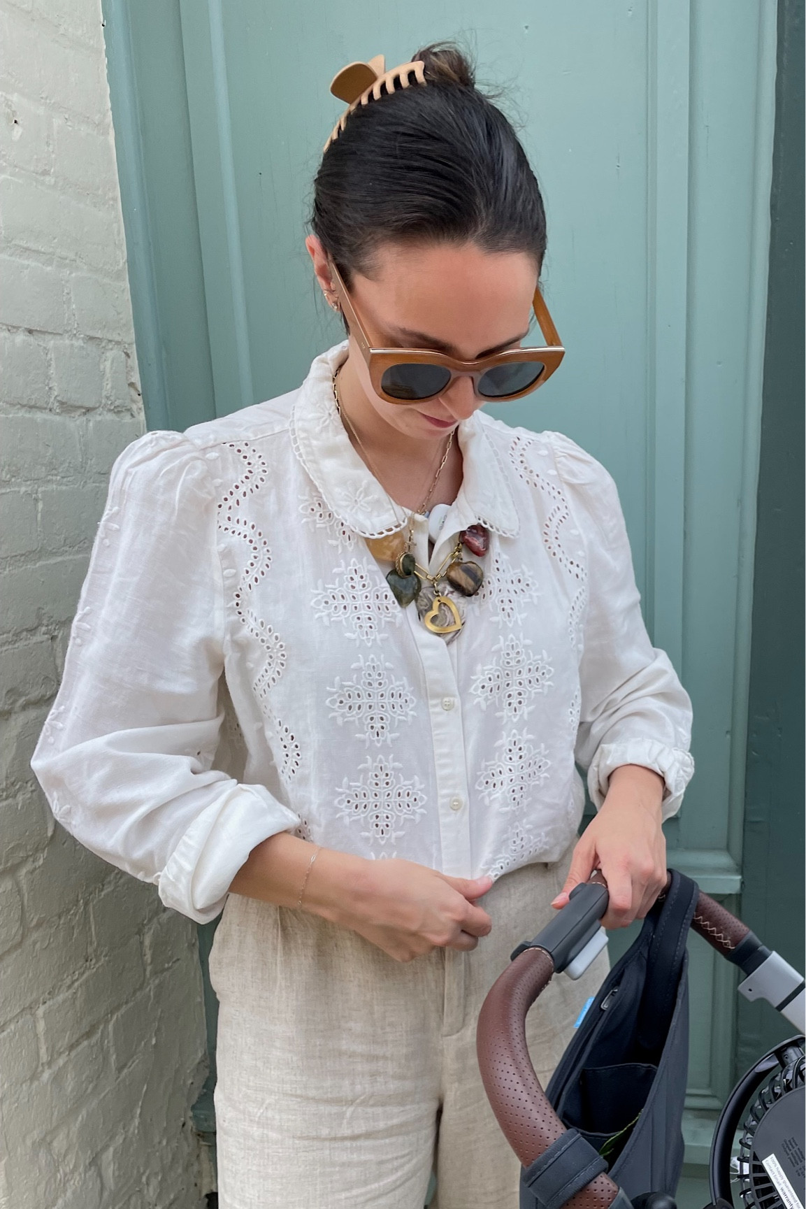 Wearing a size small in the trousers, size 6 in the blouse.

Summer outfit, mom outfit, white blouse, linen trousers, linen pants, sezane, brinker and Eliza, Carmel sol sandals, chic mom outfits, everyday mom outfits 

#LTKstyletip