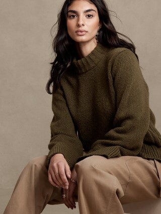 Oversized Mock-Neck Sweater | Banana Republic Factory