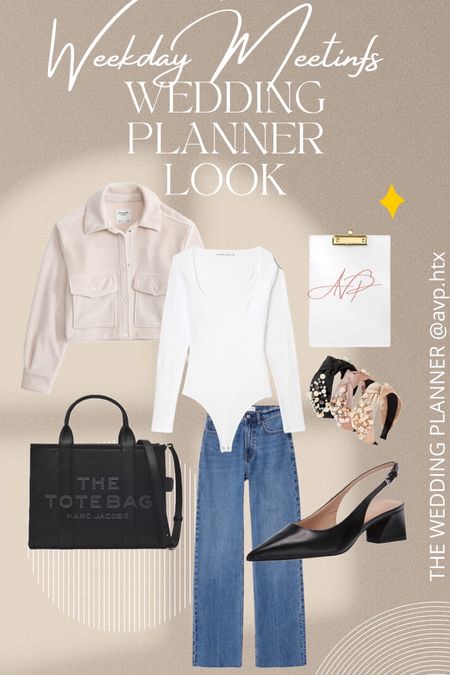 Styling My Workday Essentials! 📅✨ For today’s wedding meetings, I’ve chosen comfort and elegance: well-fitted jeans, a versatile bodysuit, a chic coat for that professional touch, and shoes that mean business. These are the pieces that empower me to create dream weddings. #WeddingMeetingFashion #TheWeddingPlannerWardrobe

#LTKworkwear #LTKwedding