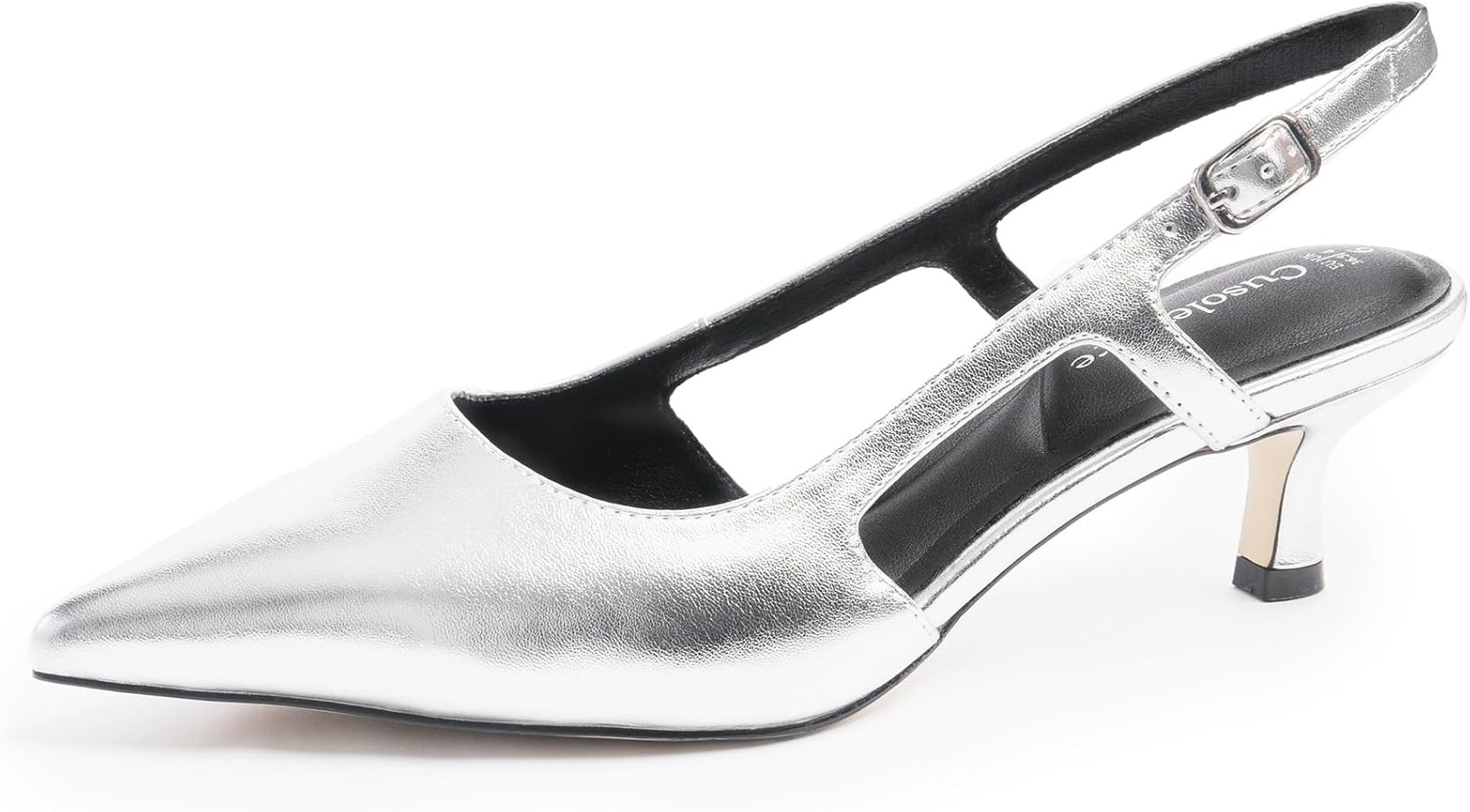 Slingback Kitten Heels for Women, Pointed Closed Toe Heels, Comfortable Women Pumps Low Heel Dres... | Amazon (US)