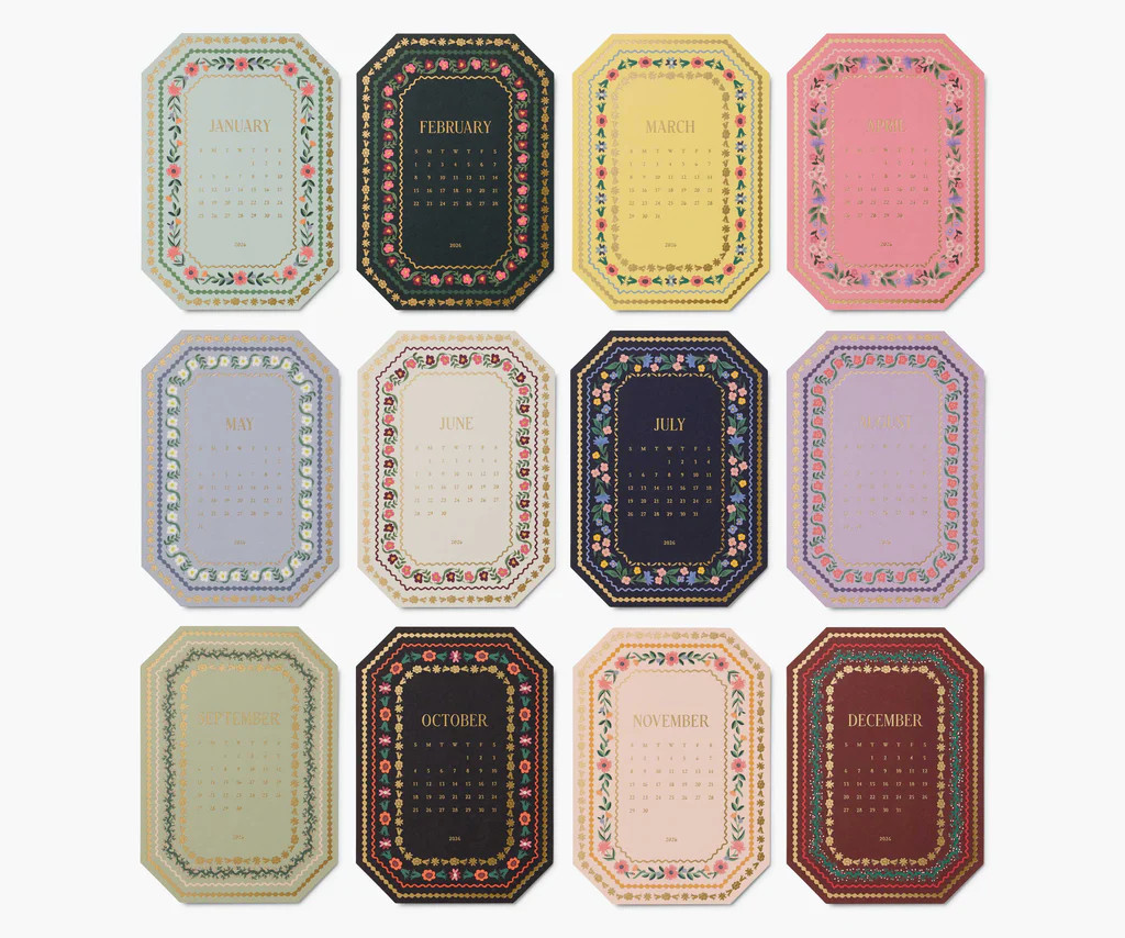 2026 Brass Easel Desk Calendar Refill - Wildwood | Rifle Paper Co.