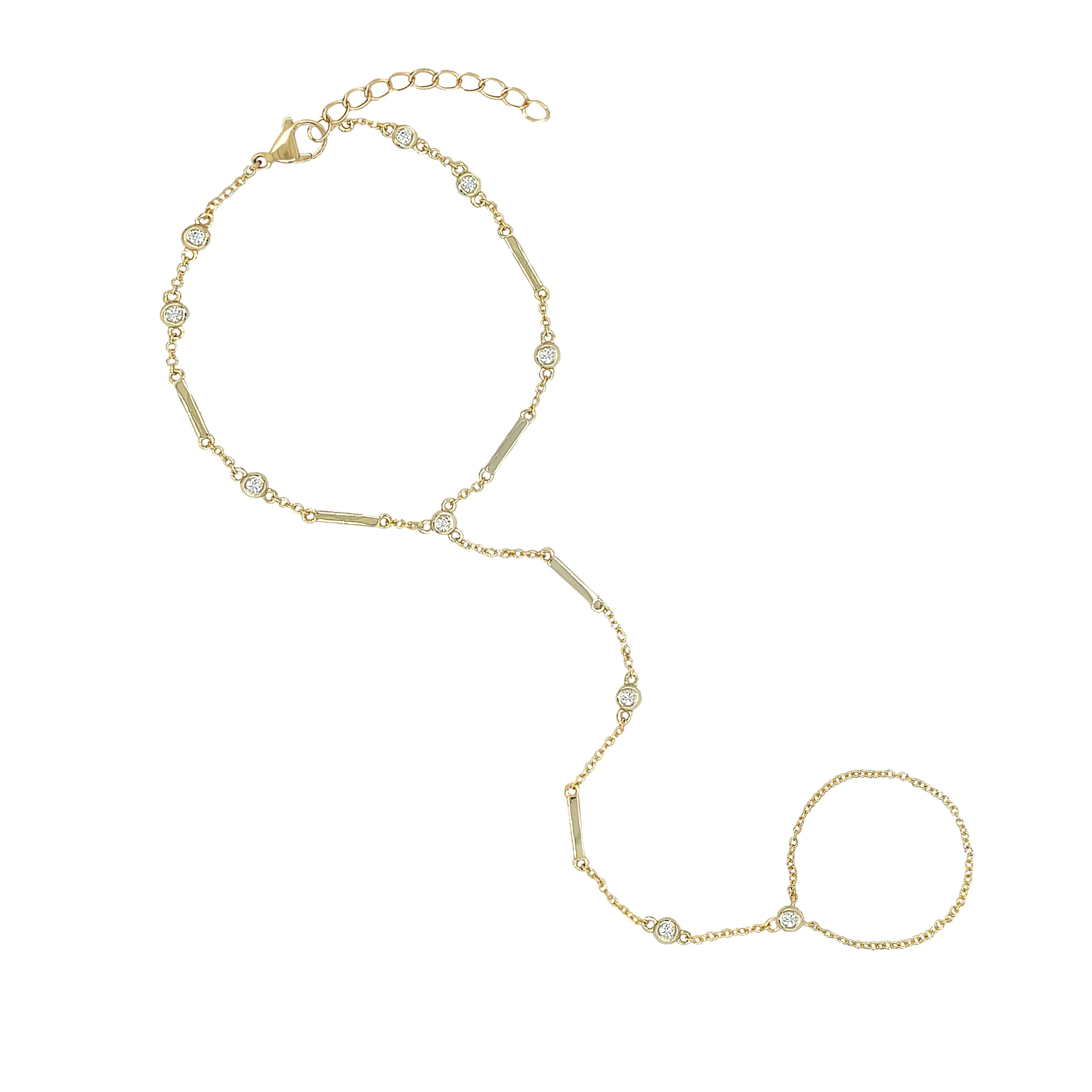 Bezel Hand Chain Bracelet | Jennifer Miller Jewelry