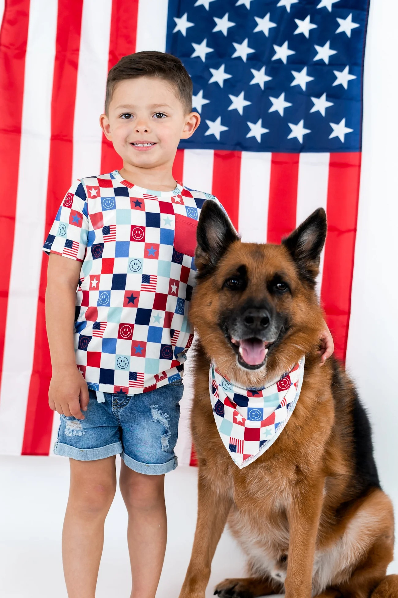 HOME OF THE FREE CHECKERS DREAM DOG BANDANA | Dream Big Little Co.