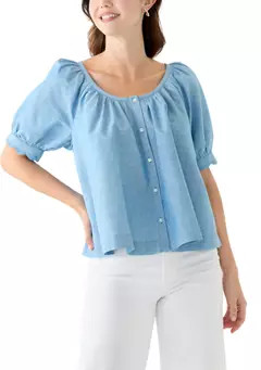 Crown & Ivy™ Women's Scalloped Cuff Top | Belk