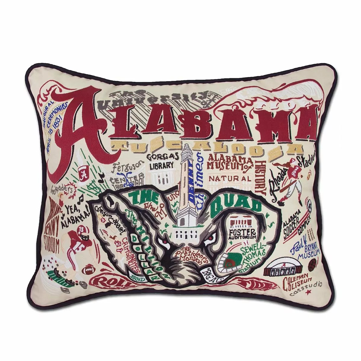 Embroidered College Pillows, University of Alabama | UncommonGoods