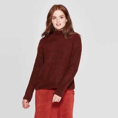 Women's Mock Turtleneck Stitch Mix Pullover Sweater - Prologue™ | Target