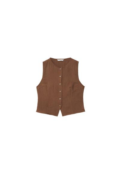 Textured top with buttons | Stradivarius (UK)