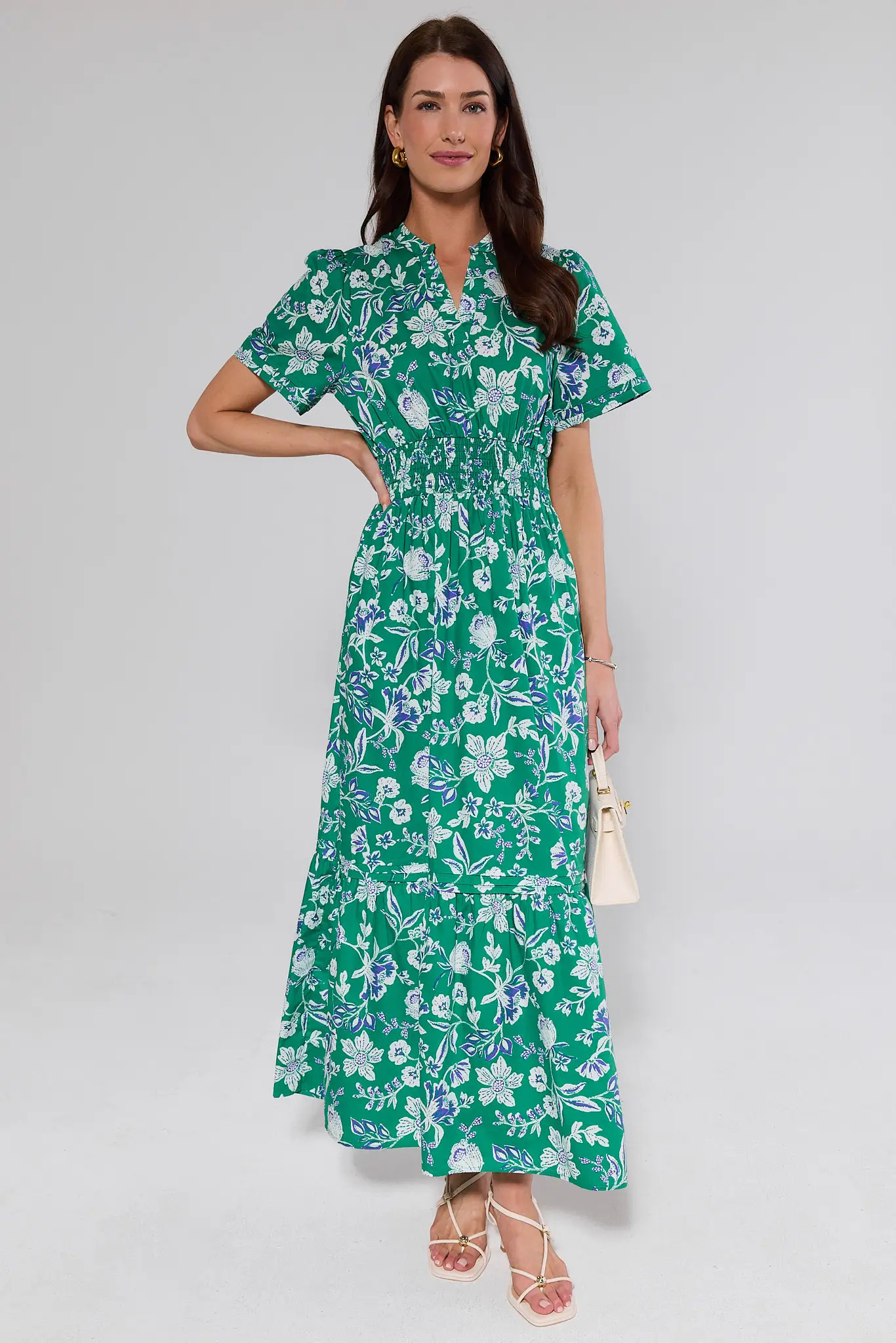 Isabella Green Floral Maxi Dress | Avara
