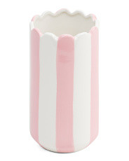 8in Striped Ceramic Decorative Vase | TJ Maxx