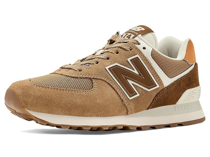 New Balance Classics 574 Women's Shoes Varsity Gold/Ginger Lemon : 6 B - Medium, Suede | Zappos.com