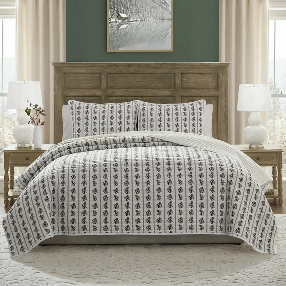 My Texas House Missie 3-Piece Multi Mistletoe Adult Quilt Set, Full/Queen | Walmart (US)