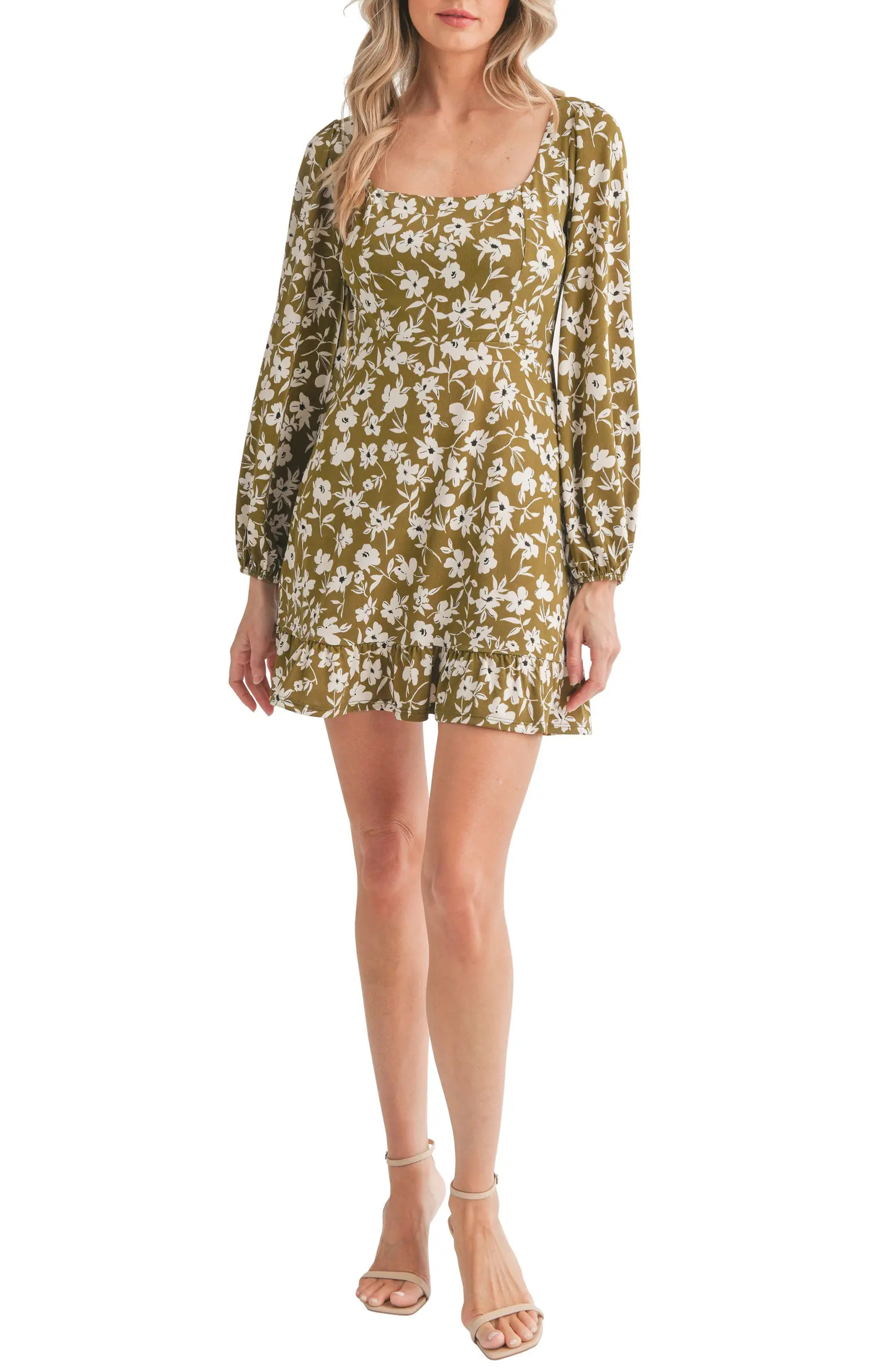 Lush Floral Long Sleeve Fit & Flare Dress | Nordstromrack | Nordstrom Rack