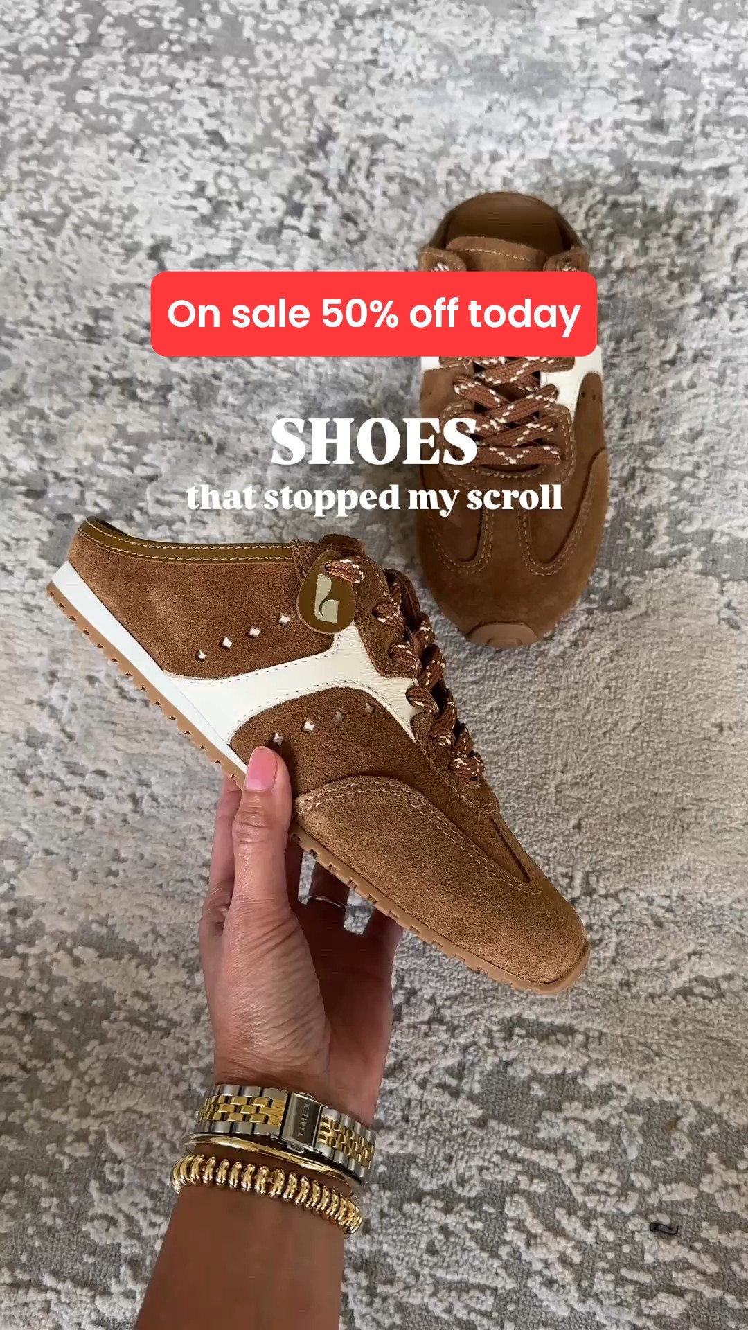 Sneaker mules are on sale 50% off today. True to size. 
One of my most comfortable shoes ever. 
Beautiful suede sneakers in a chic sneaker mules style. 
Comes with light and dark laces  
Multiple colors available. 

#LTKSaleAlert #LTKOver40