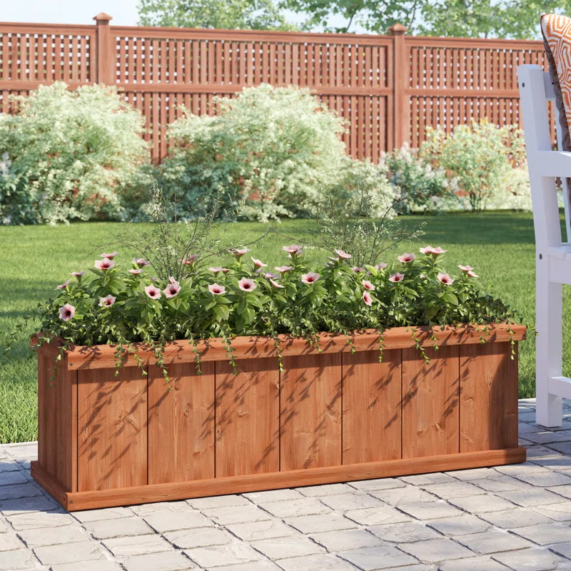 Three Posts™ Barros Wood Outdoor Raised Garden Bed Planter Box & Reviews | Wayfair | Wayfair North America