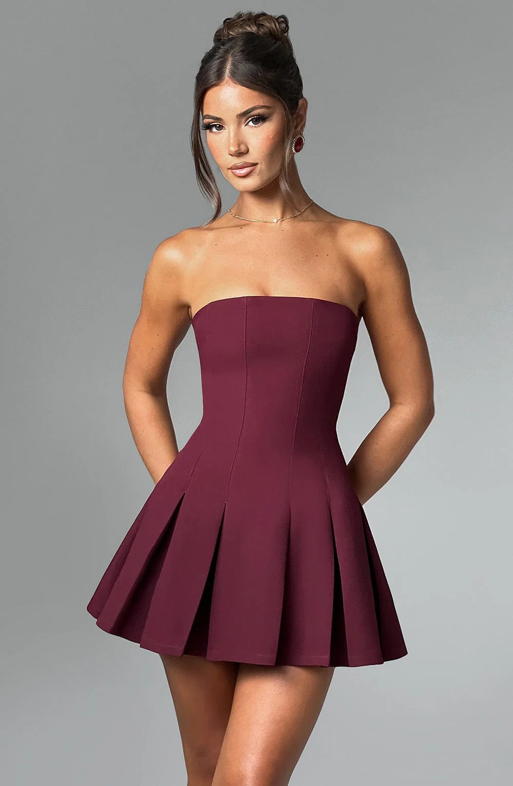 Bryony Mini Dress - Cherry Lacquer | Babyboo (global)