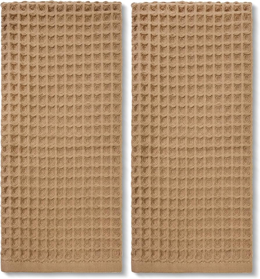 Jacquotha Waffle Bathroom Hand Towels 2-Piece (Tan) – Cotton, Soft, Lightweight, Lint Free, 13... | Amazon (US)