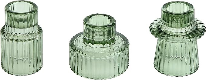 Vixdonos Taper Glass Candlestick Holders Tealight Candle Holders for Table Centerpieces, Wedding ... | Amazon (US)