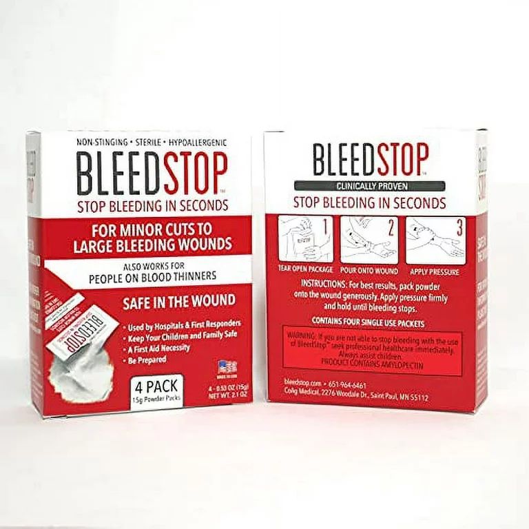 BleedStopâ„¢ First Aid Powder for Blood Clotting, Trauma Kit, Blood Thinner Patients, Camping... | Walmart (US)