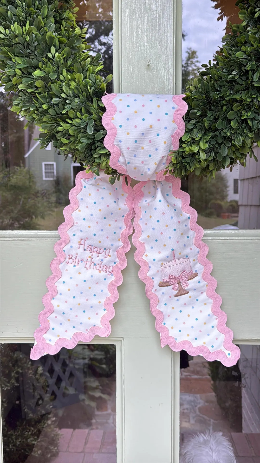 Pastel Dot Birthday Wreath Sash With Pink Ricrac - Etsy | Etsy (Global)