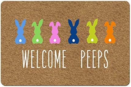 Doormat Funny Front Door Mat- Welcome Peeps Bunny Doormat Spring Doormat Easter Rabbits Door Mat Rub | Amazon (US)