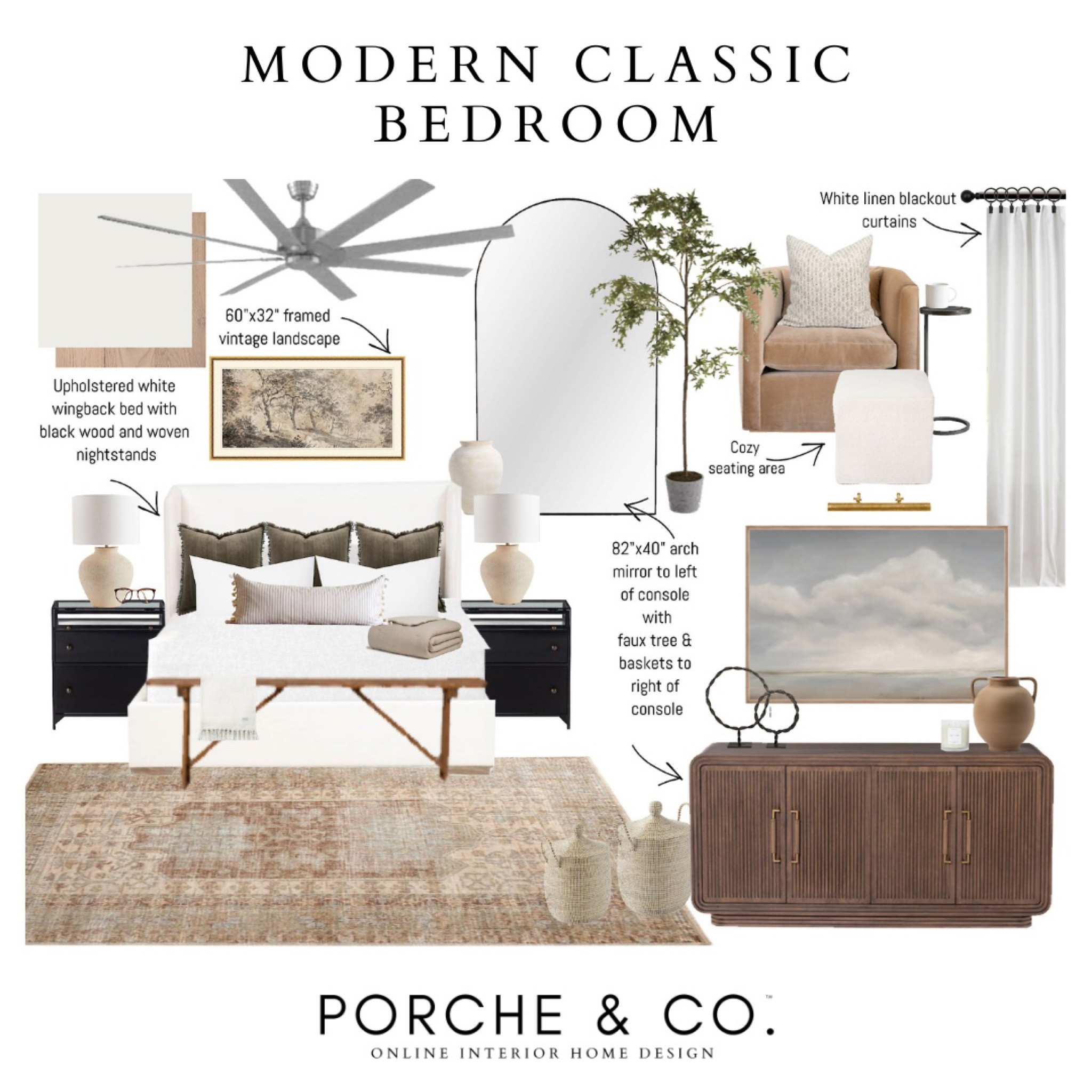 Modern classic bedroom, bedroom decor, bedroom design, bedroom inspo, primary bedroom #clientdesign #edesign #virtualinteriordesign

#LTKstyletip #LTKhome #LTKSeasonal