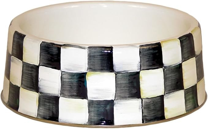 MACKENZIE-CHILDS Pet Bowl, Cute Cat and Dog Bowl for Food and Water, Black-and-White Courtly Chec... | Amazon (US)