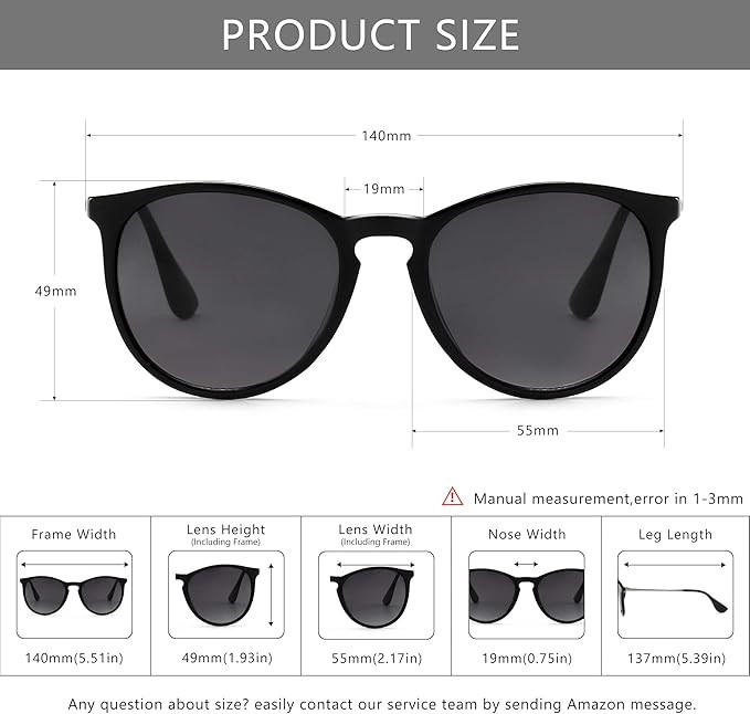 SUNGAIT Vintage Round Sunglasses for Women Men Classic Retro Designer Style | Amazon (US)