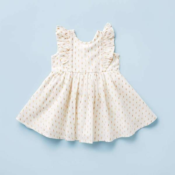 Gold Thread Flutter Dress | Monica + Andy