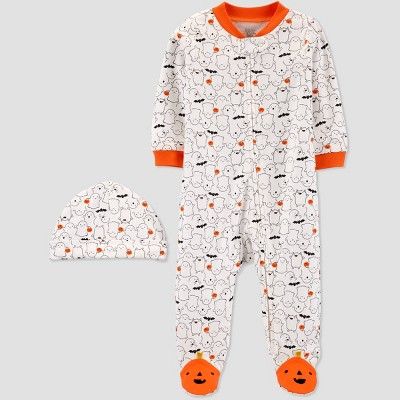 Baby Halloween White Ghost Print Sleep N' Pay with Hat - Just One You® made by carter's | Target