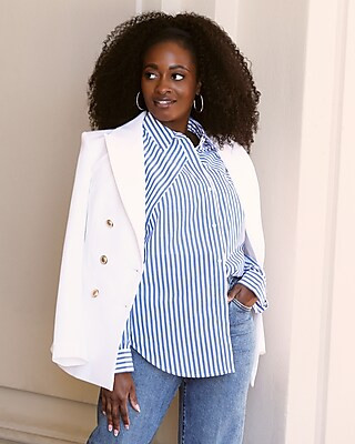 Conscious Edit Peak Lapel Double Breasted Blazer | Express