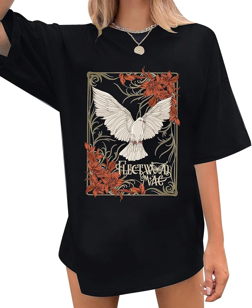 Women's Oversized Country Music T Shirts Nashville Rock Band Concert Shirt Vintage Graphic Tees S... | Amazon (US)