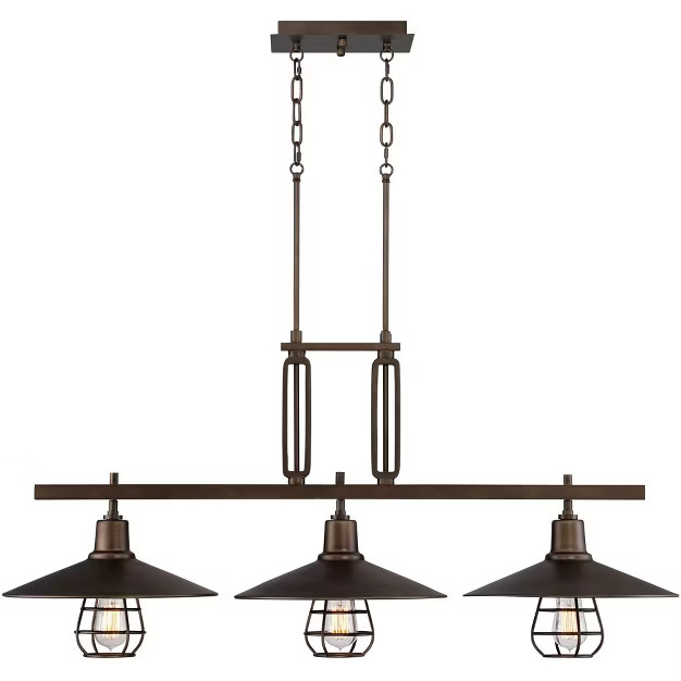 Franklin Iron Works Oil Rubbed Bronze Large Linear Island Pendant Chandelier 44" Wide 3-Light Ind... | Target