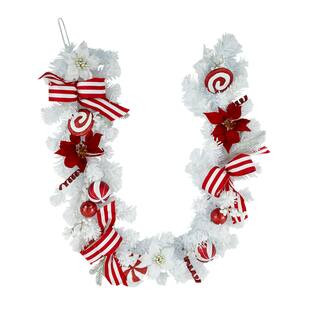 6ft. White Pine, Poinsettia & Peppermint Garland by Ashland® | Michaels | Michaels Stores