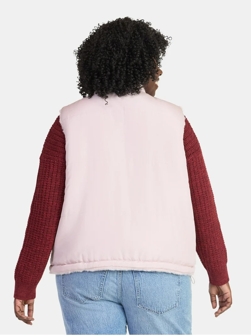 Time and Tru Women's and Women's Plus Faux Fur Reversible Vest, Sizes XS-2X | Walmart (US)