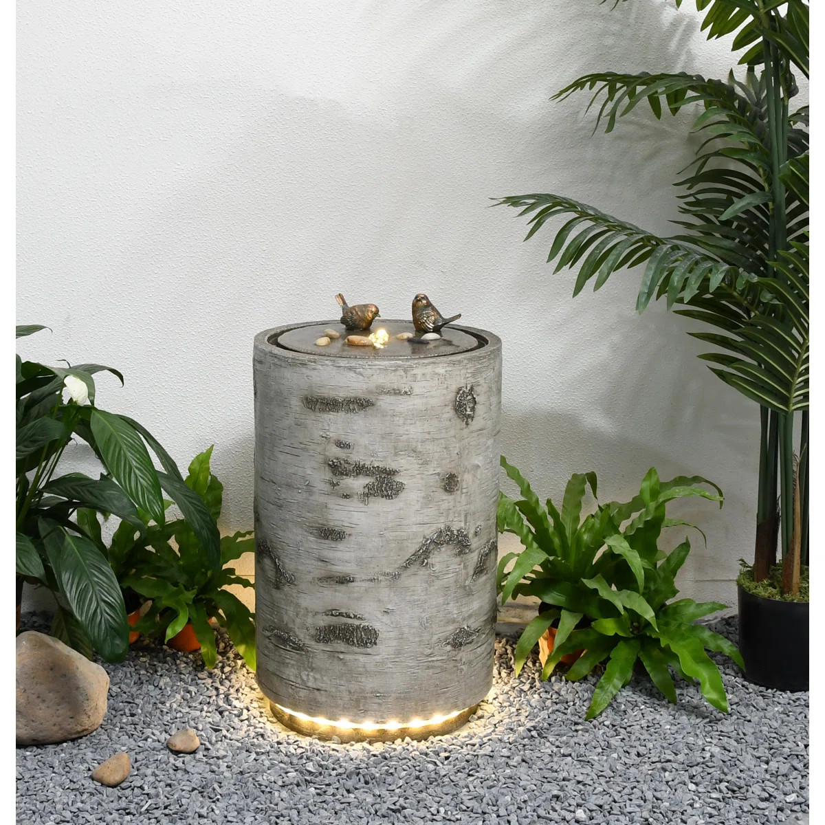 21.5" H Bird Bath Fountain with Warm White LEDS | Wayfair North America