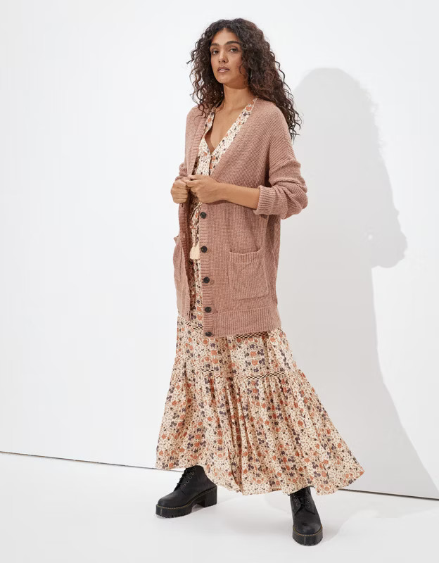 AE Oversized Button Up Cardigan | American Eagle Outfitters (US & CA)