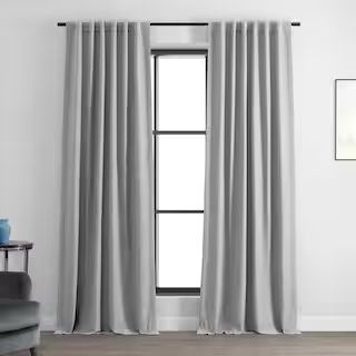 Vista Grey Rod Pocket Room Darkening Curtain - 50 in. W x 108 in. L (1 Panel) | The Home Depot