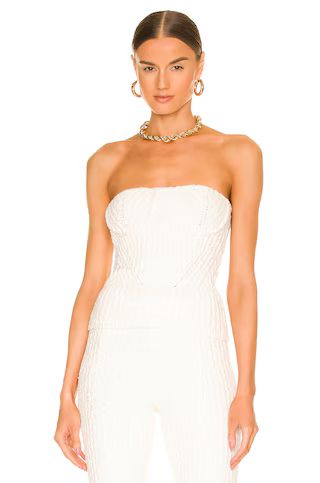 NBD Tara Boucle Knit Bustier Tube Top in White from Revolve.com | Revolve Clothing (Global)