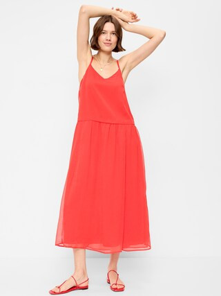 Chiffon Drop-Waist Maxi Dress | Old Navy (US)