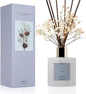 Cocorrína Premium Reed Diffuser Set with Preserved Baby's Breath & Cotton Stick Mossy Pine | 6.7... | Amazon (US)