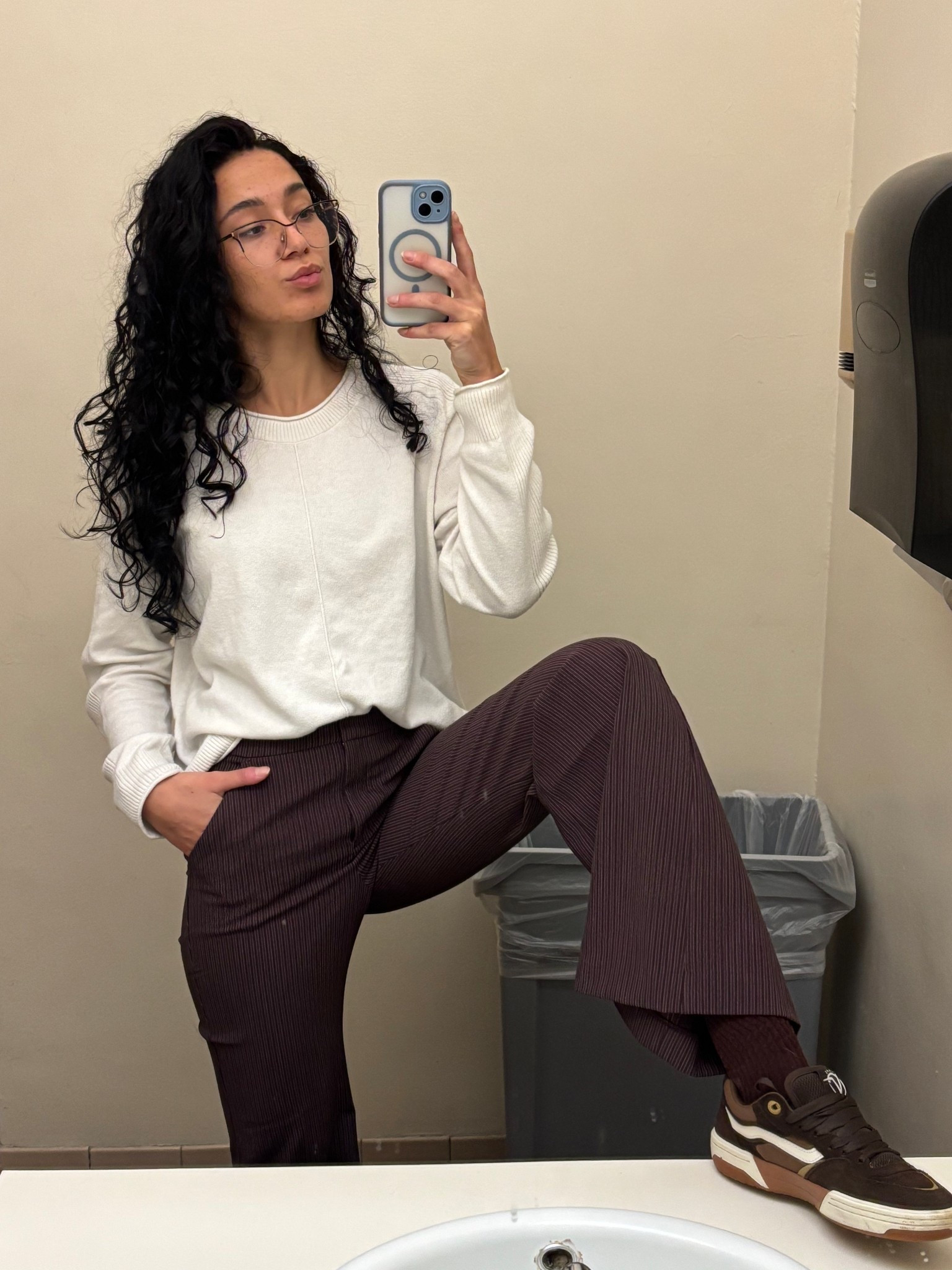 Warm winter outfit for work! Lots of layers and fabrics this season to keep warm while still looking cute for the corporate world #winterfashion #workoutfits #corporateoutfits #businesscasual #outfitideas #winterclothes #comfortableoutfits 

#LTKWorkwear #LTKootd #LTKSeasonal